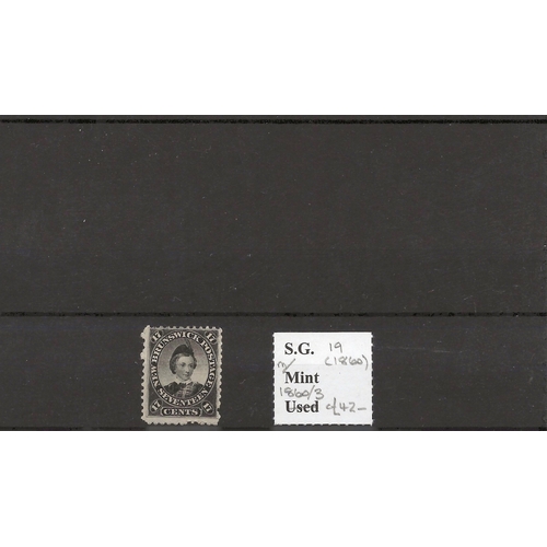 92 - Canada New Brunswick 1860-3 17c Black (SG 19) m/m Cat £42