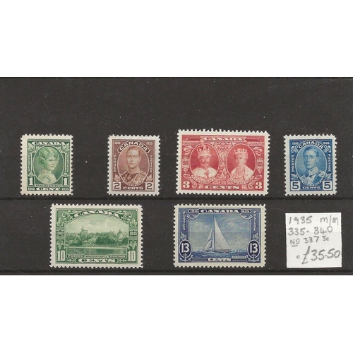 91 - Canada 1935 Silver Jubilee set (SG 335-340) m/m Cat £35