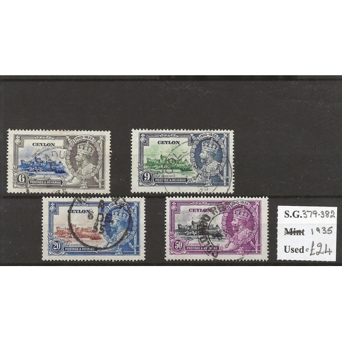 101 - Ceylon 1935 Silver Jubilee set (SG 379/82) vfu Cat £22