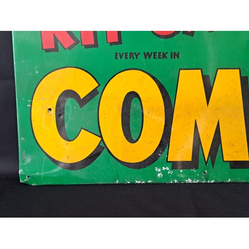 A large printed tin advertising sign, Kit Carson Comet, a weekly comic ...