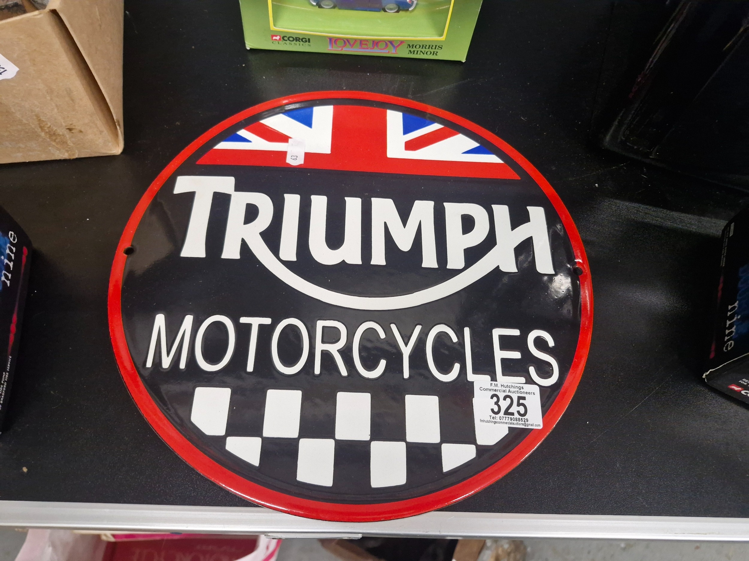enamel triumph sign 30cm