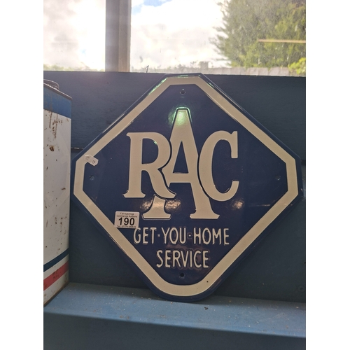 RAC enamel sign 37 x 37cm