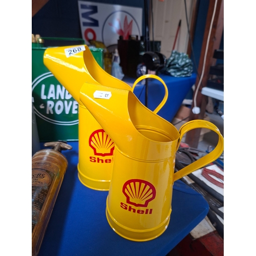 2 x Shell oil jugs