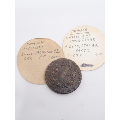 15 - A French Louis XVI 2 Sols dated 1791 approx. 24.7 grams