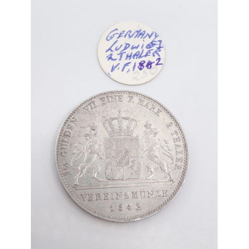 17 - German States BAVARIA 2 Thaler, 3-1/2 Gulden dated 1842