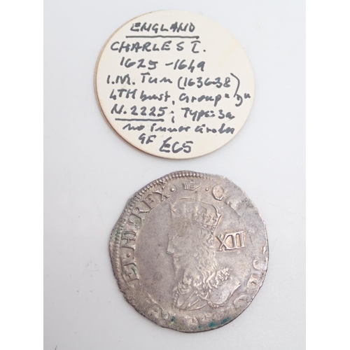 19 - An English shilling Charles I circa 1636-1638