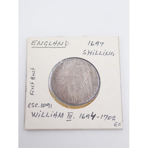 20 - William III, Shilling 1697, first bust