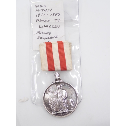 28 - An India Medal dated 1857-1858, Hy Lumsden 1st Bombay ?