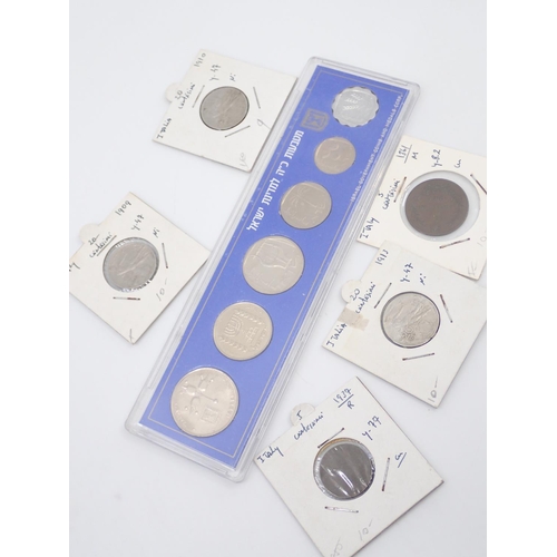 29 - A collection of Israel & Italian coins