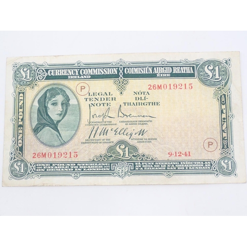3 - A Currency Commission 'Lady Lavery' War Code One Pound dated 9.12.41 War code P