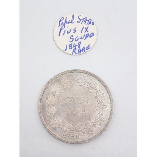 46 - A Pius IX Scvdo coin dated 1848