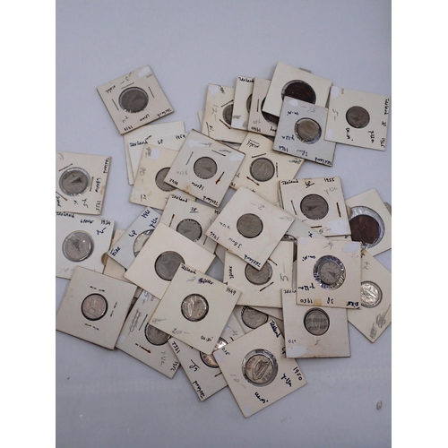 48 - A collection of Irish halfpenny coins, 3d pence coins (including a 1939 3d coin), 6d pence coins