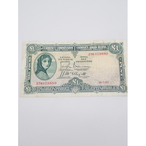 7 - Currency Commission Lady Lavery, One Pound, 16.3.37