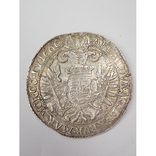 26 - A coin from Hungary dated 1660 (A Taler of the Holy Roman Empire struck for Hungary. Kremnitz. Early... 