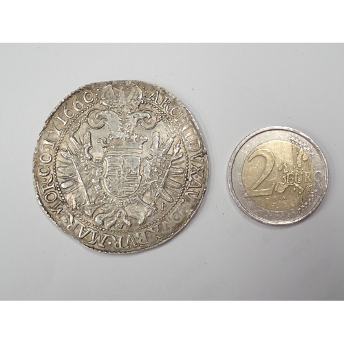 26 - A coin from Hungary dated 1660 (A Taler of the Holy Roman Empire struck for Hungary. Kremnitz. Early... 