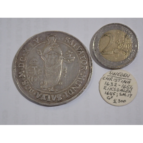 36 - Sweden Christina 1632-1654 Coin dated 1645
