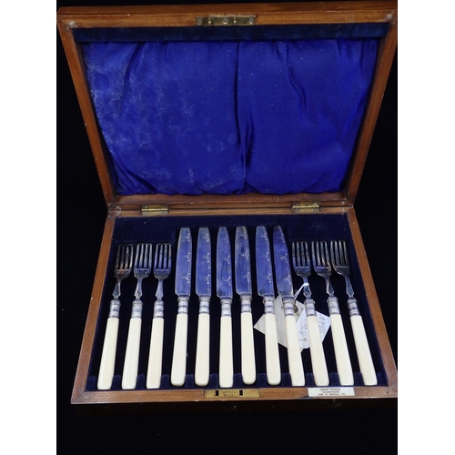 191 - A boxed set fruit knives and forks