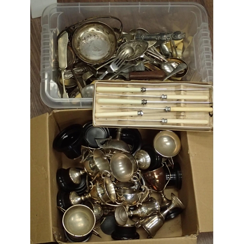 196 - A collection of silver plated ware