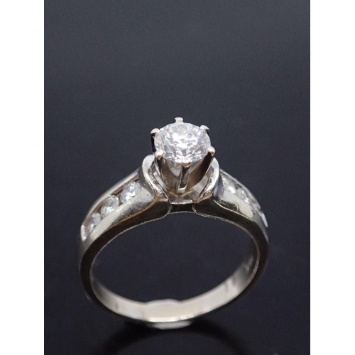 20 - A diamond single stone ring, total estimated weight of diamonds 0.55cts finger size O