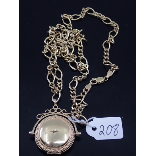 208 - A gold locket and chain total weight approx. 30 grams