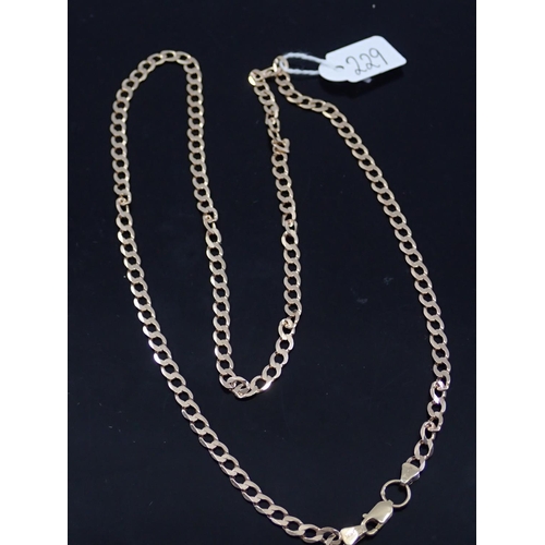 229 - A 9ct gold chain approx. 9.7 grams, length 22 inches