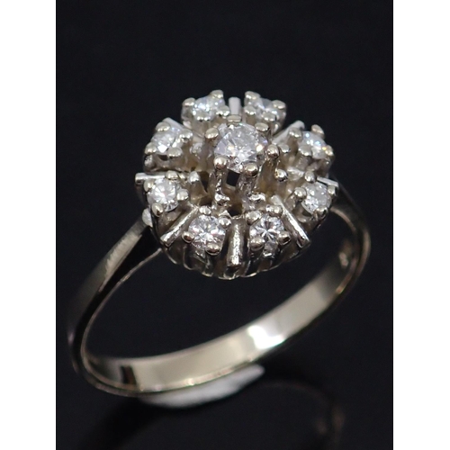 43 - A 14ct gold diamond cluster ring total estimated of diamonds 0.40cts finger size N