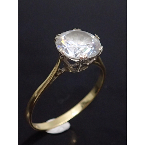 109 - An 18ct gold gem set ring finger size P half approx. 2.3 grams