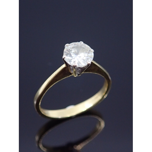 135 - A diamond solitaire ring set in 18ct gold finger size K estimated weighted 0.80cts