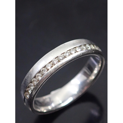 179 - A diamond set half eternity ring finger size O half approx. 7.5 grams