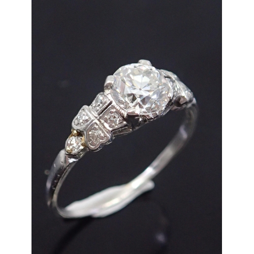 182 - A diamond solitaire ring with a GIA certificate which states its 0.84cts G colour and SI1 clarity fi... 