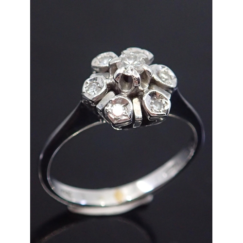 191 - Diamond cluster ring set in 18ct gold finger size I