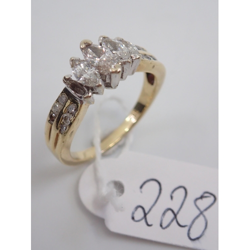 228 - A 14ct gold cluster diamond ring (stone-out) approx. 4.5 grams finger size L half