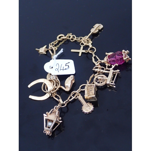 245 - A gold charm bracelet approx. 23.4 grams