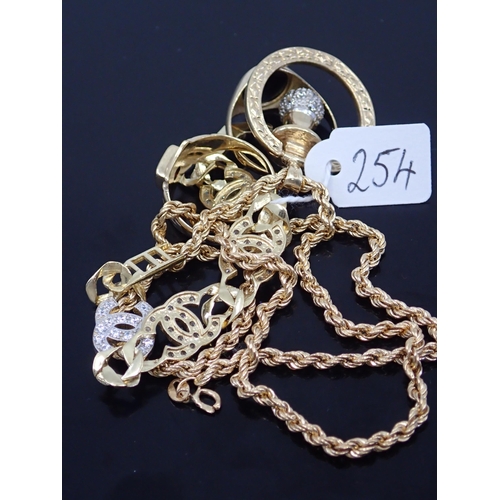 254 - A lot of 9ct gold jewellery approx. 27.7 grams