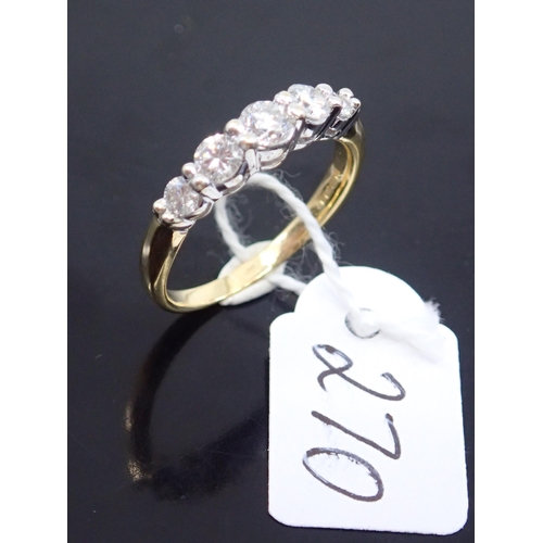 270 - An 18ct gold 5 stone diamond ring finger size O