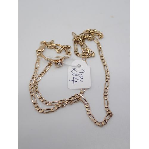 284 - A gold chain and gold diamond ring, approx. 7.7 grams