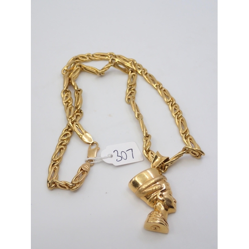 307 - An 18ct gold pendant and chain approx. 32.5 grams