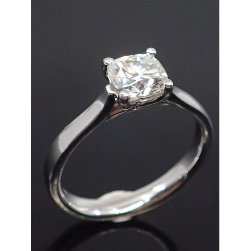 321 - A diamond solitaire ring with a GIA report of data which states the diamond is 0.96cts  F colour VS1... 