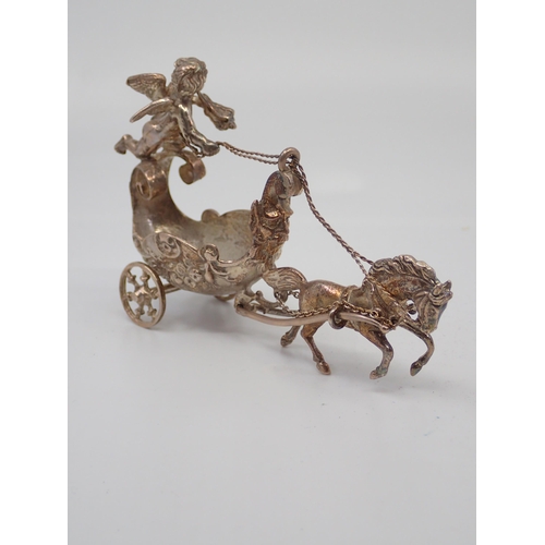 367 - An Irish silver model of a horse and carriage approx. 125.2 grams