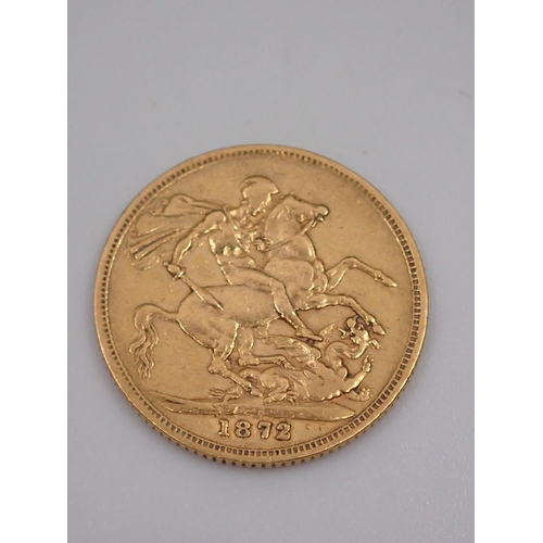 447 - A gold sovereign dated 1872