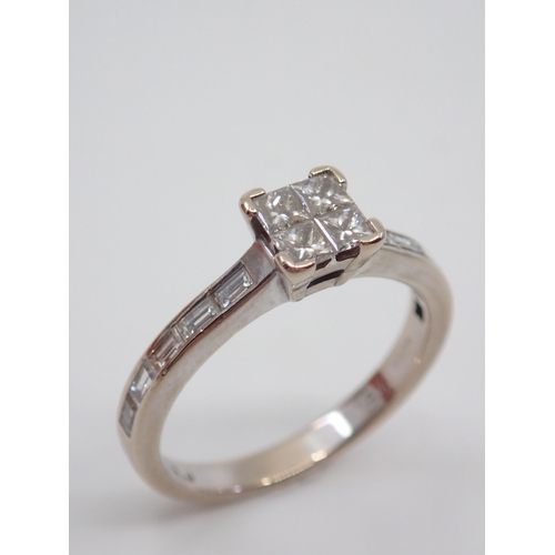 54 - A diamond cluster ring set in 18ct with a copy of valuation which states the weight as 0.83cts (tota... 