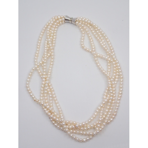 65 - A 5 row pearl necklace