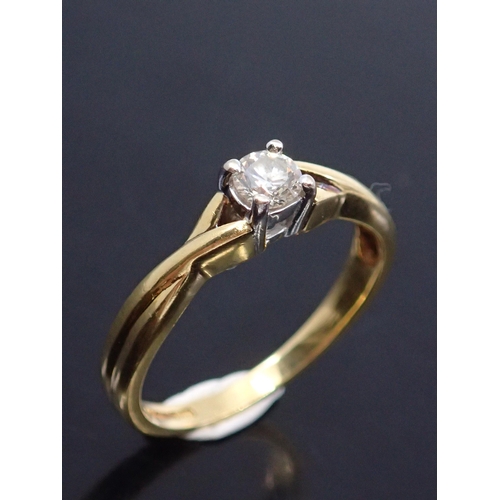 82 - A diamond solitaire ring set in 18ct gold approx. 3.1grams finger size M