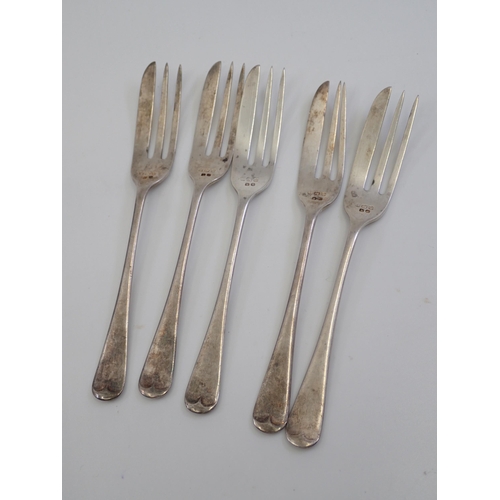 350 - A set of five silver cake forks Birmingham 1922 approx. 78.8 grams