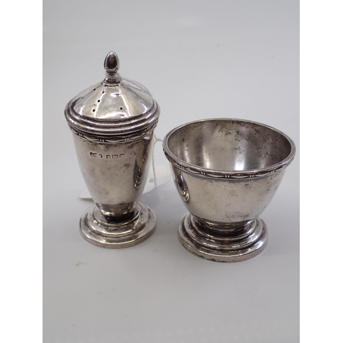 353 - A silver mustard pot and salt celler approx. 83.3 grams