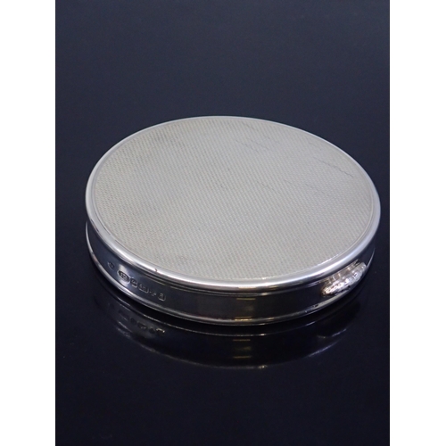 358 - A silver powered compact set with a mirror (total weight approx. 79 grams)