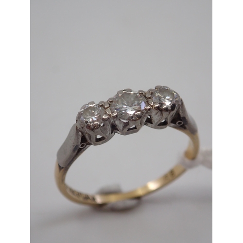 3 - A diamond three stone ring set in 18ct gold approx. 2.6 grams, finger size nearly Q