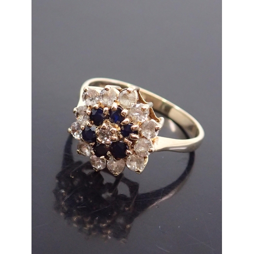 185 - A 9ct gold sapphire ring  finger size M Half