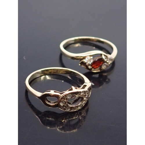 186 - Two 9ct gold rings  finger size M & L half