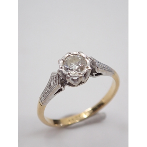 1 - A diamond solitaire ring set in 18ct gold & platinum approx 2.75 grams finger size L